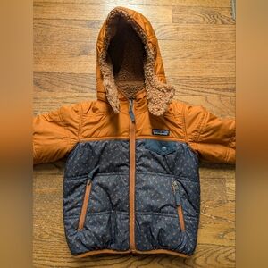 Patagonia Orange and Navy Hooded Jacket